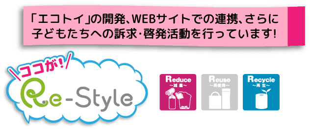 フロッシュ®食器用洗剤のボトルは100%再生PET。さらに、詰替用のセットや店頭ボードで、Re-Styleの普及促進!